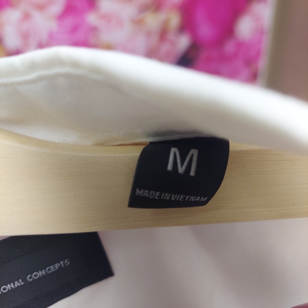 INC Men's White and Grey Design Dress Shirt Size Medium - Picture 4 of 5